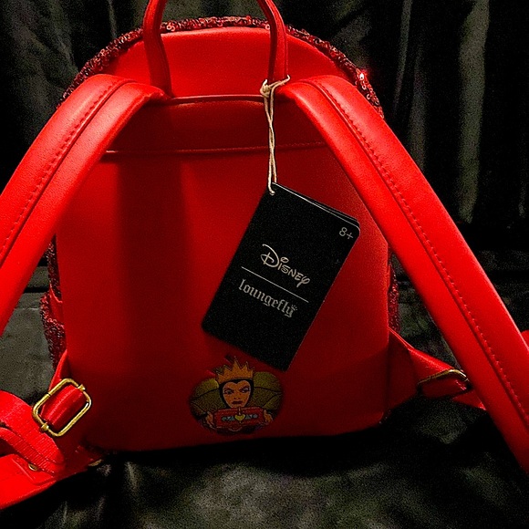 Brand new with tags. Red sequins Evil Queen Loungefly backpack. - Picture 3 of 9